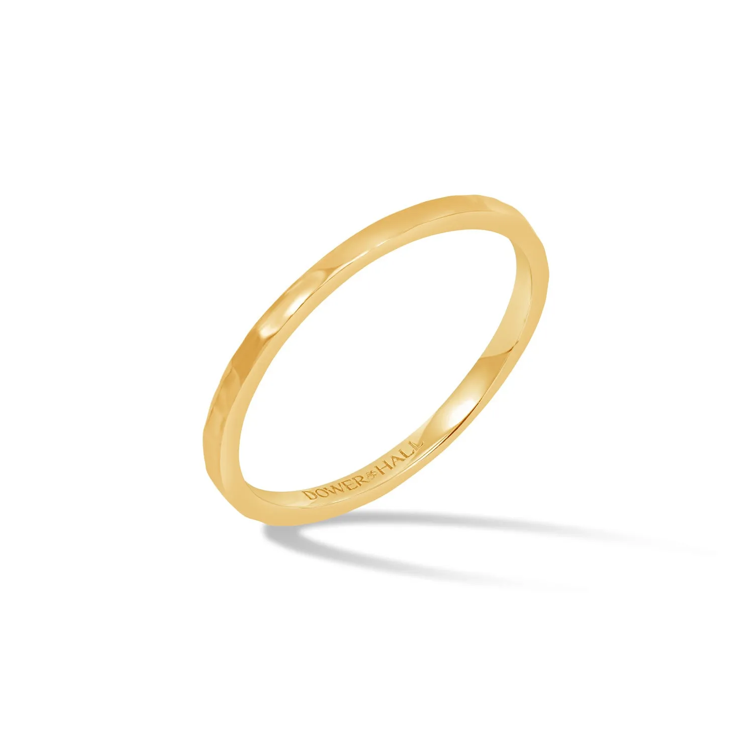 14k Gold Fine Hammered Narrative Ring