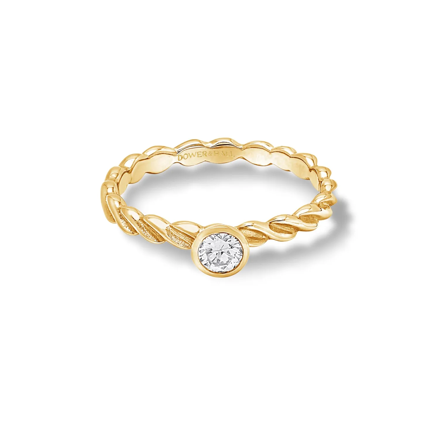 14k Twist Narrative Ring with 0.25ct Diamond