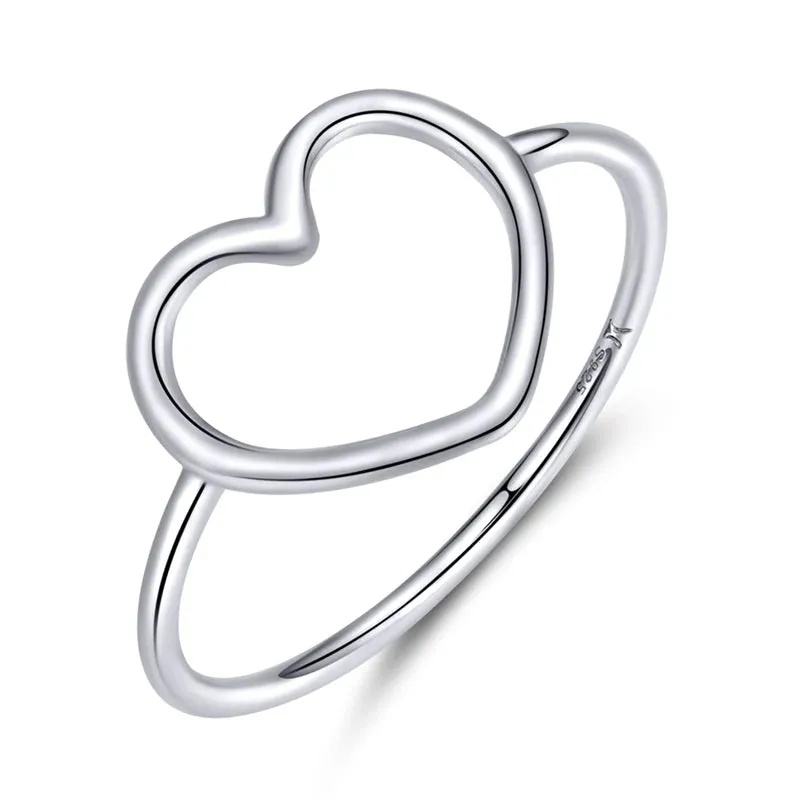 925 SS Minimalist Heart Rings