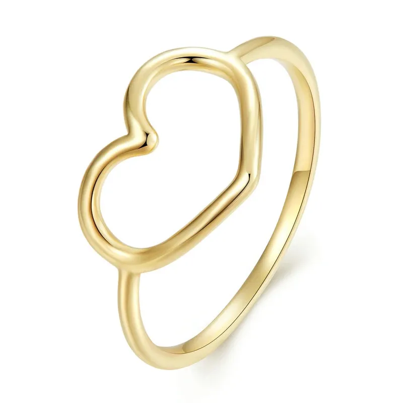 925 SS Minimalist Heart Rings