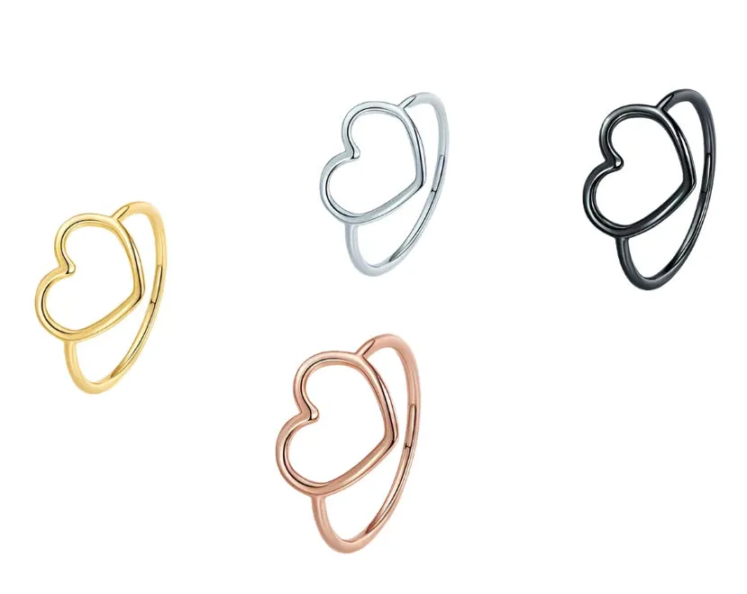 925 SS Minimalist Heart Rings