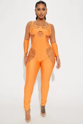 About Last Night Jumpsuit Set - Orange