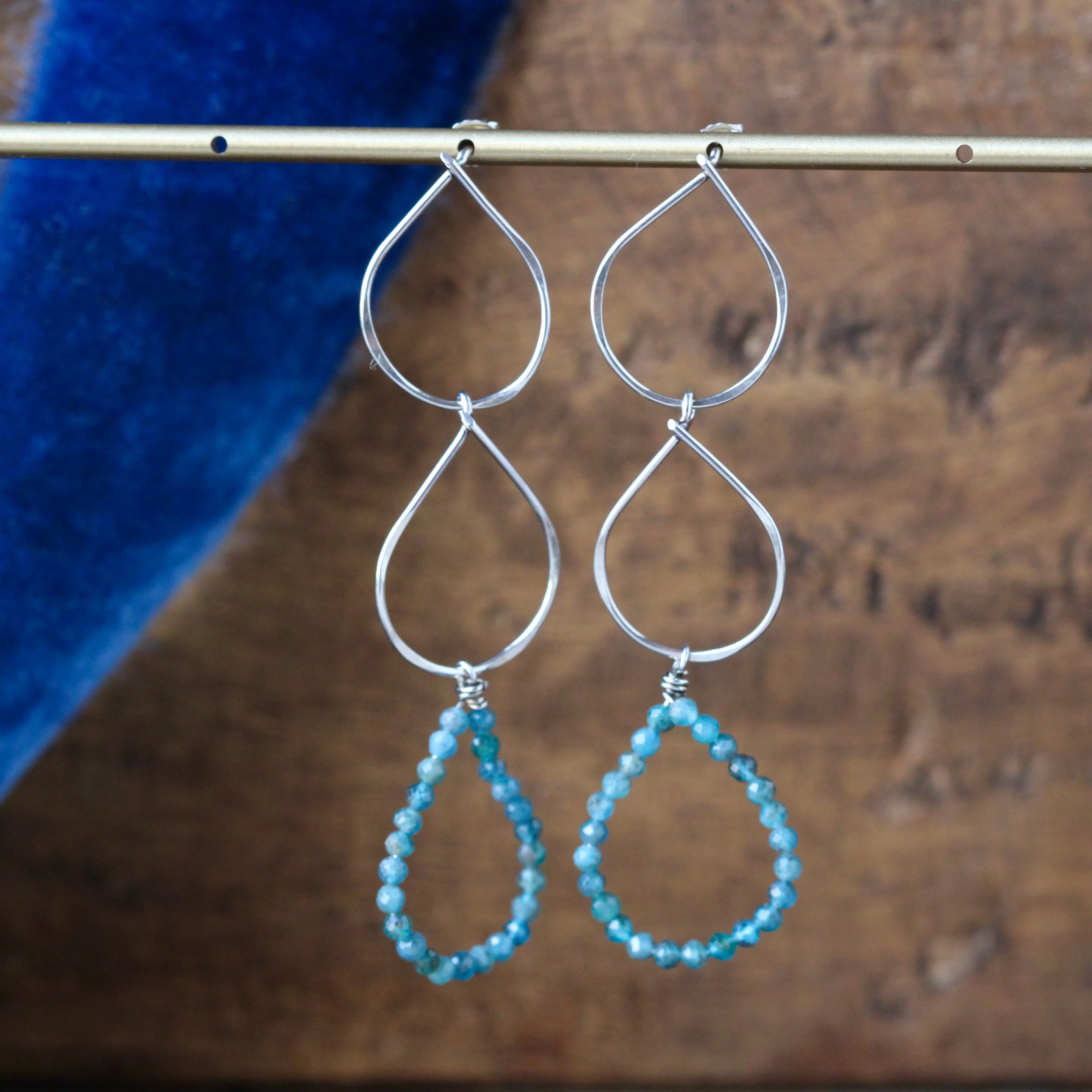 Apatite Petal Drop earrings