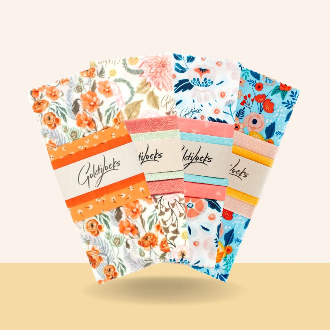 Beeswax Food Wraps: Floral Bouquet Bundle