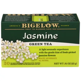 Bigelow - Tea Green Jasmine, 20 Bags, 0.91 oz - Pack of 6