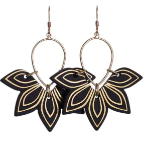 Black Floras Earrings