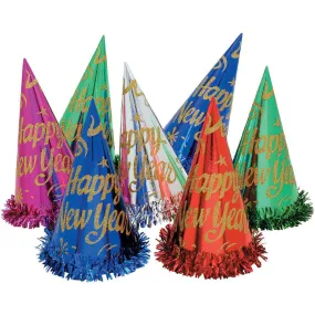 Bulk New Year's Eve Foil Glitter Party Hats (50 per Case)