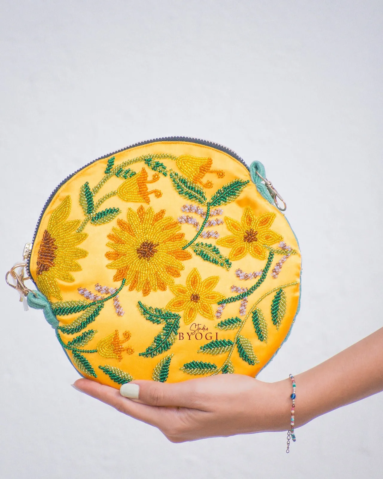 Circular Beadwork Sling Bag