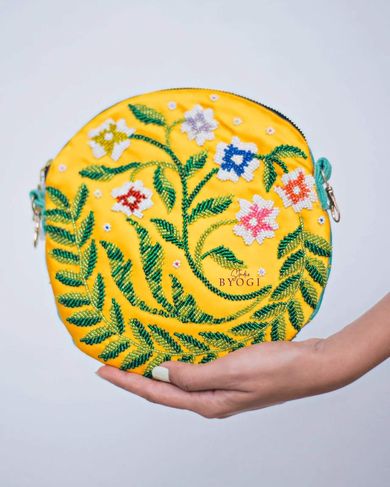 Circular Beadwork Sling Bag