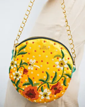 Circular Beadwork Sling Bag