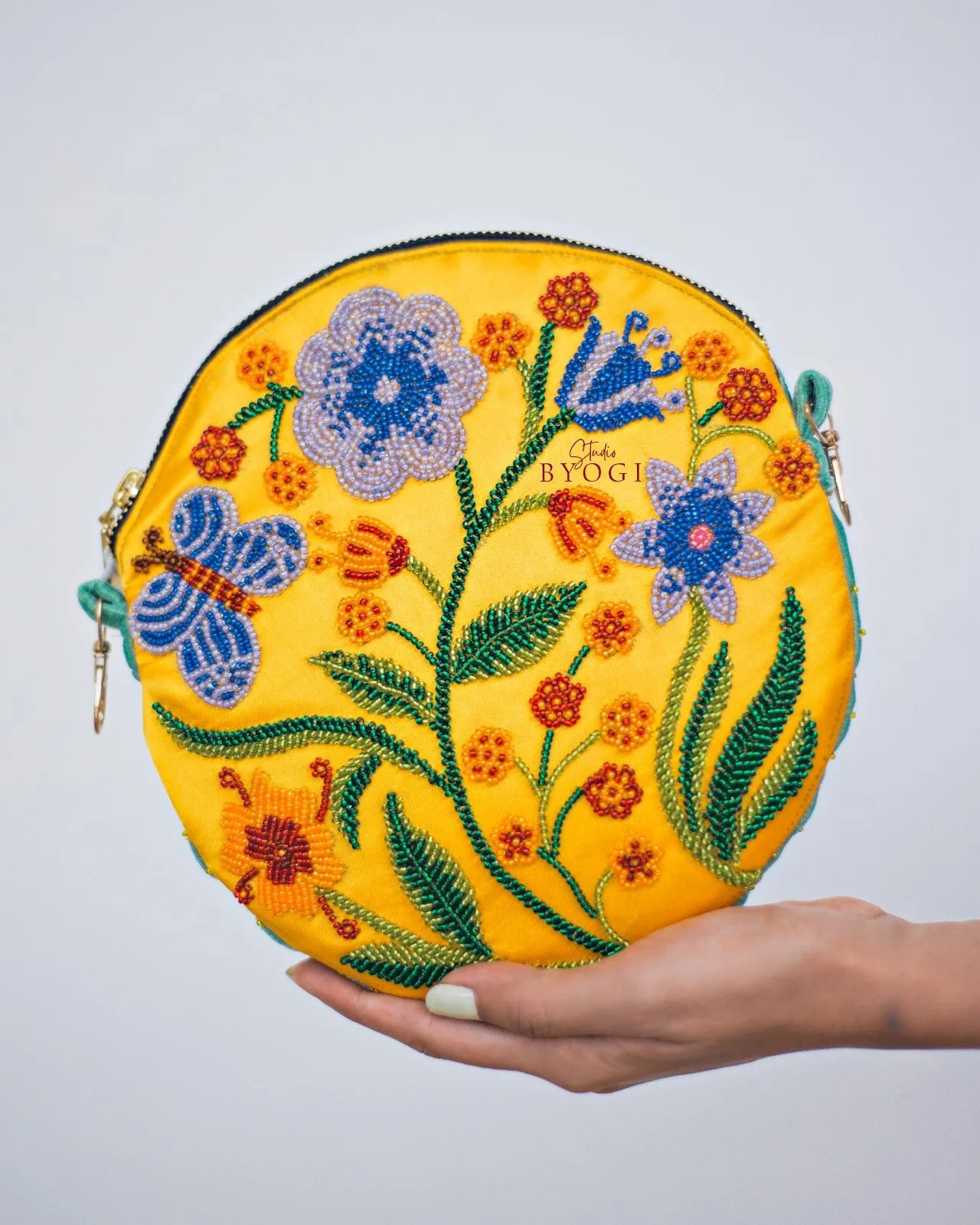 Circular Beadwork Sling Bag