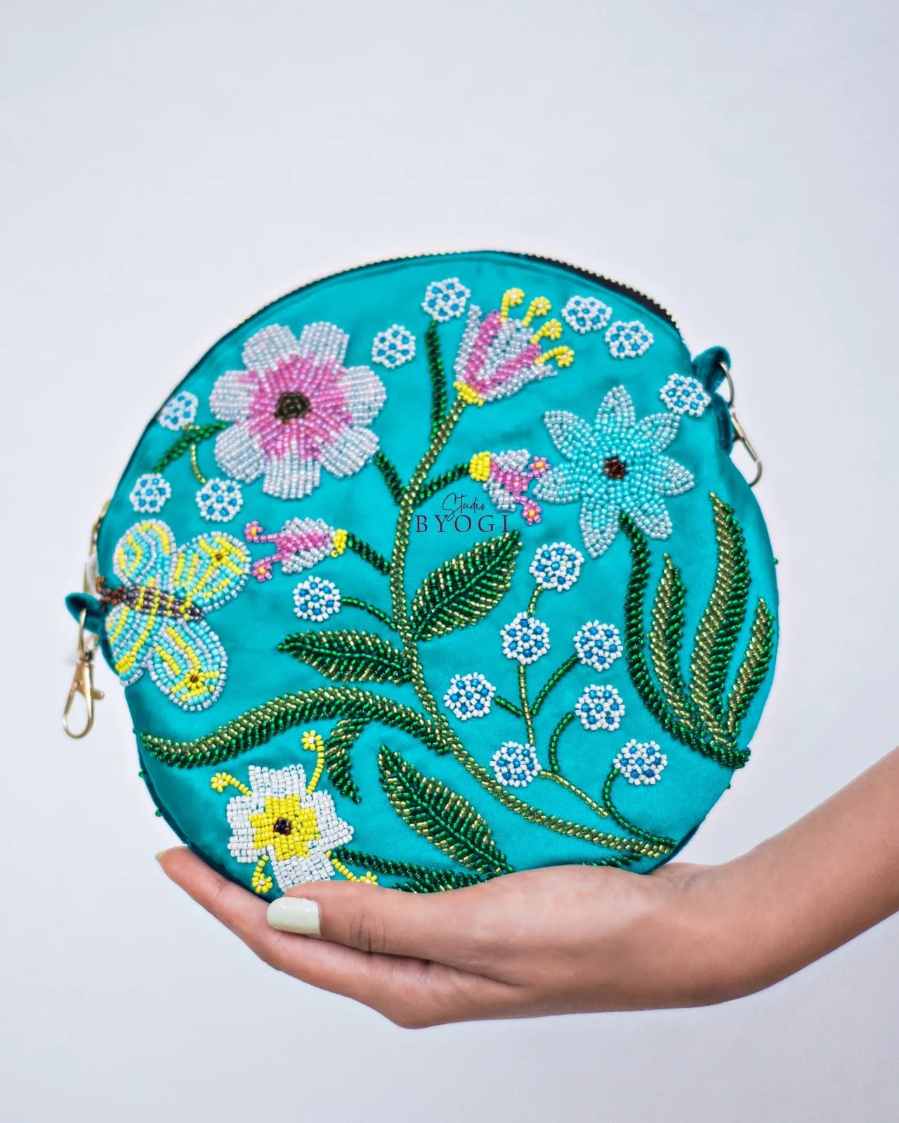 Circular Beadwork Sling Bag