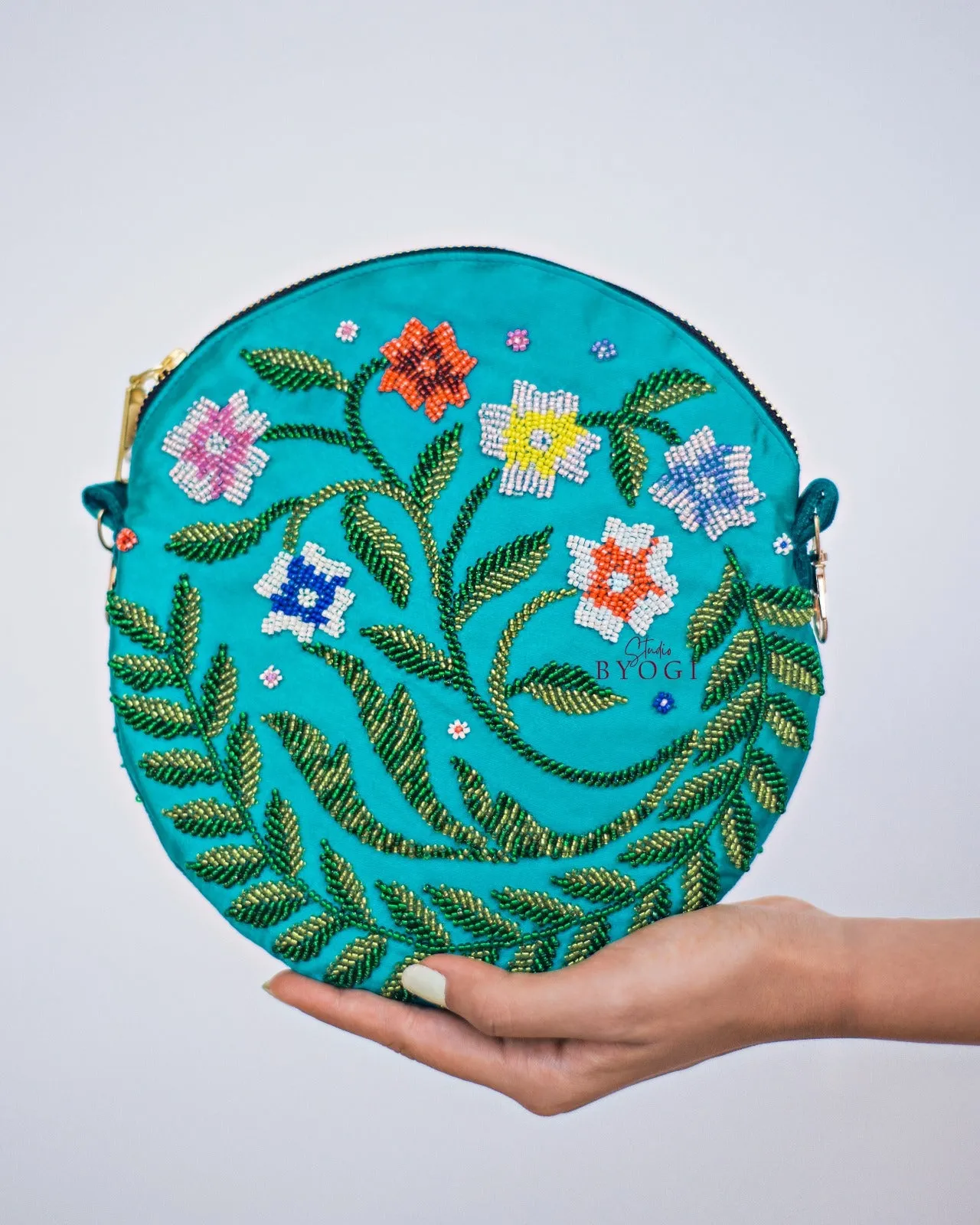 Circular Beadwork Sling Bag