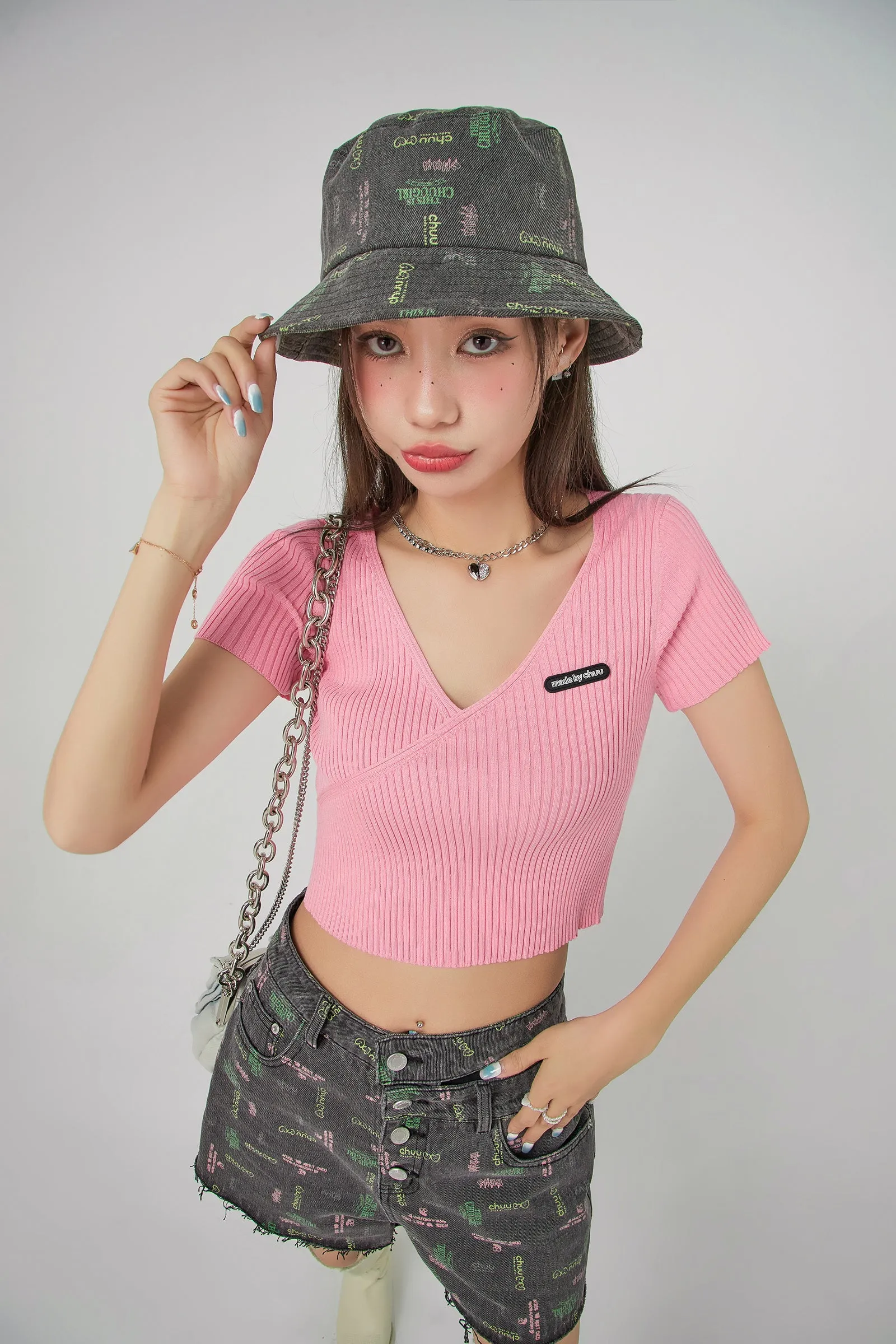 Colorful Chuu Denim Bucket Hat