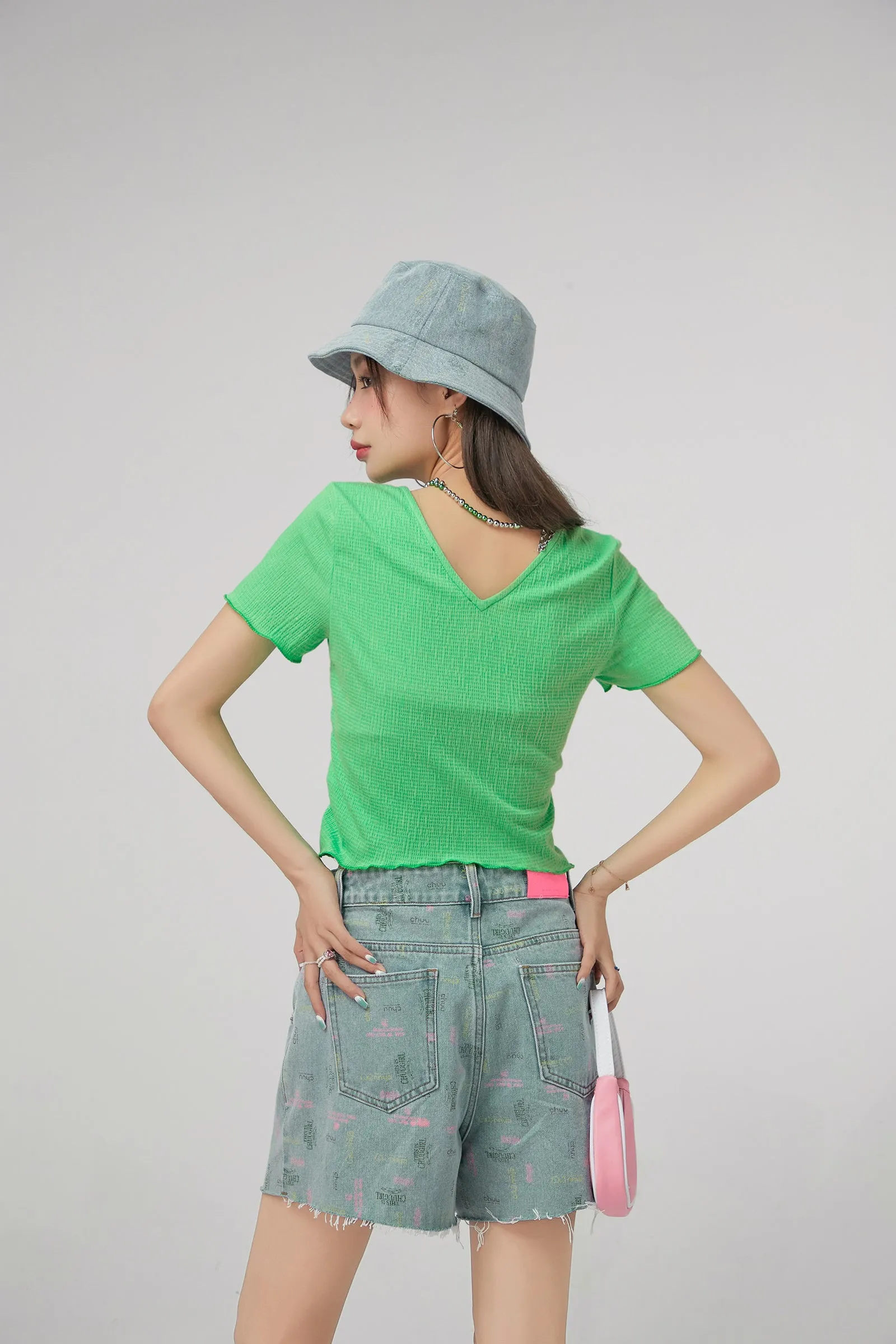 Colorful Chuu Denim Bucket Hat