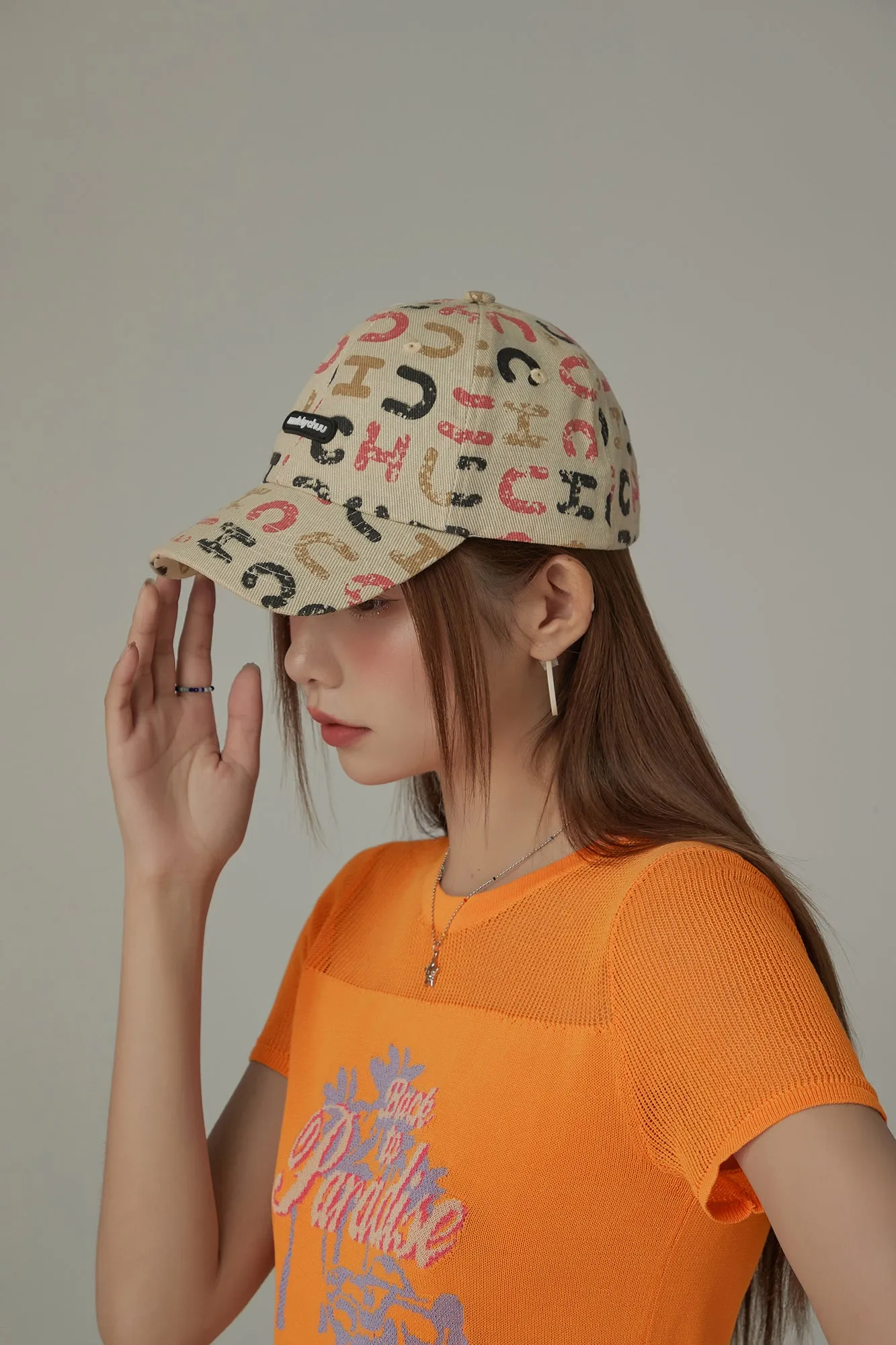 Colorful Chuu Lettering Pattern Ball Cap