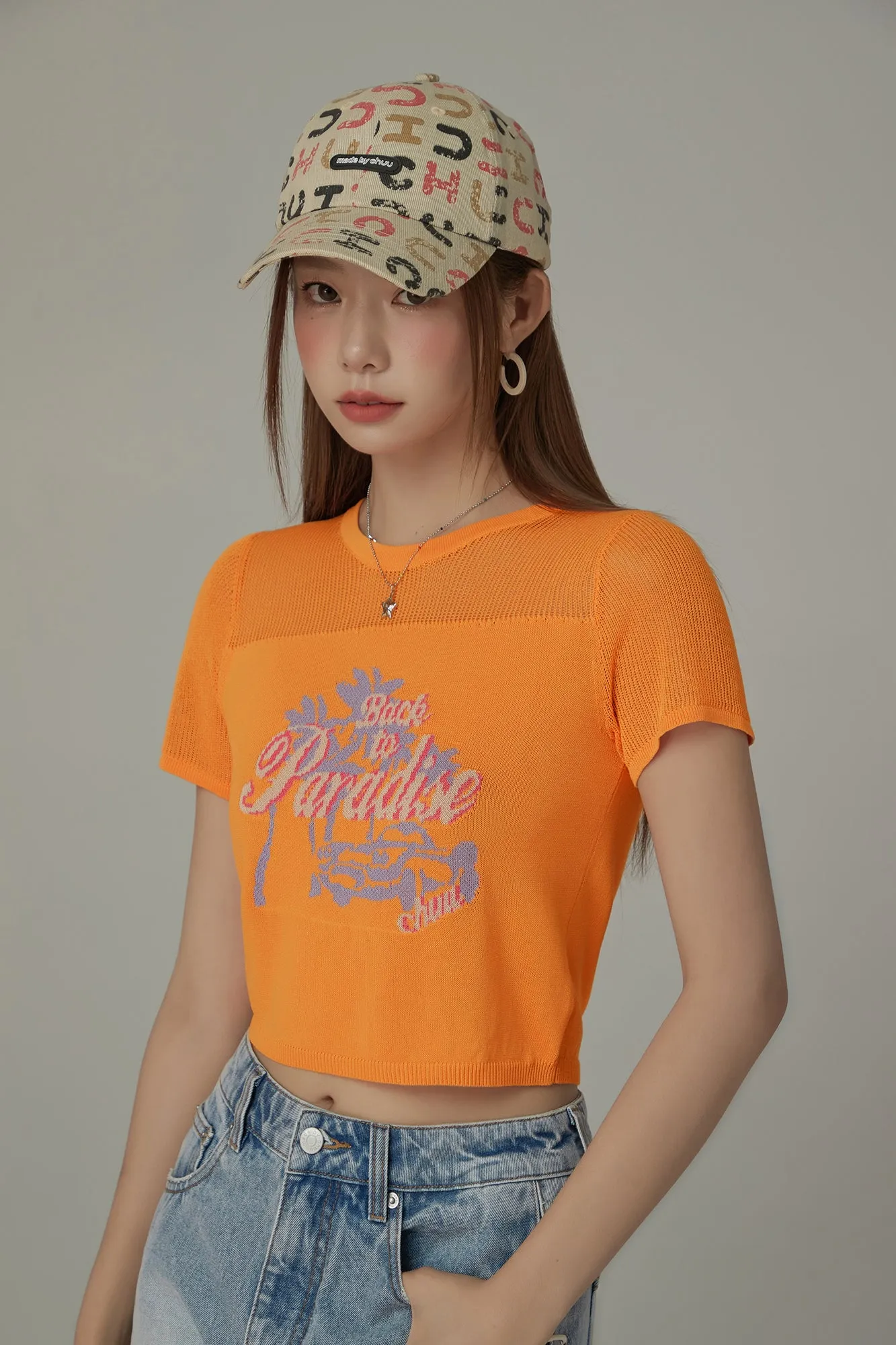 Colorful Chuu Lettering Pattern Ball Cap