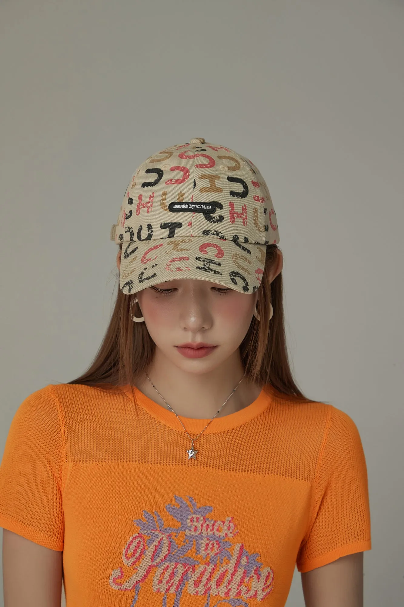 Colorful Chuu Lettering Pattern Ball Cap