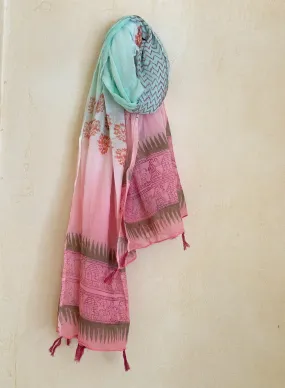 Contemporary Block Print Scarf - Misty Rose