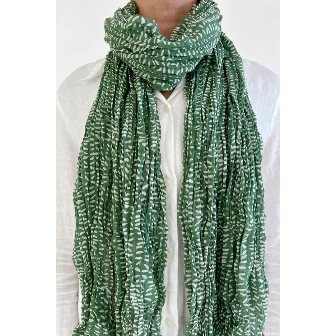 Cotton Scarf: Green Stitch