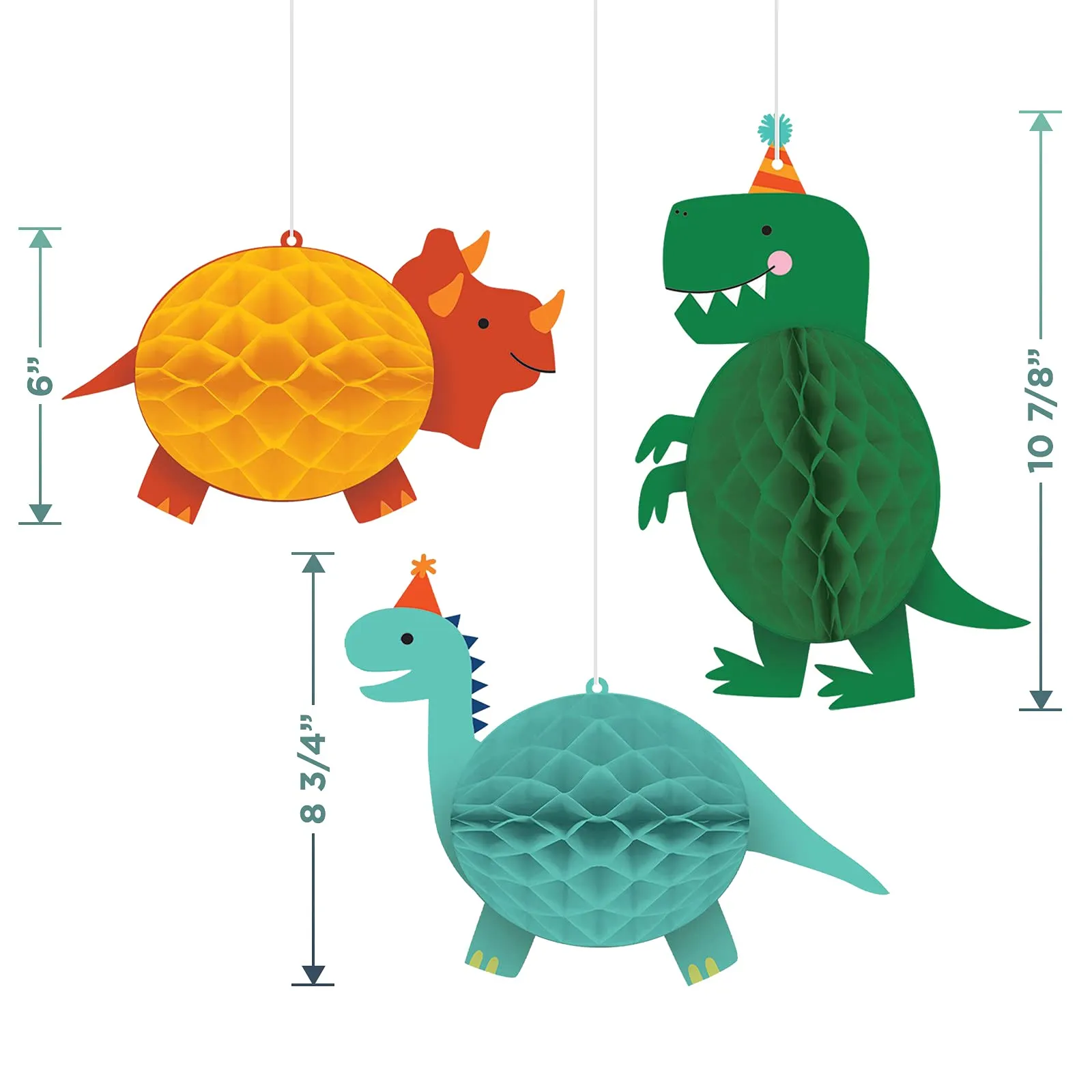 Dinosaur Dino-Mite Party Pack - Paper Dessert Plates, Napkins, Table Cover, and Hanging Cutouts Set (Serves 16)