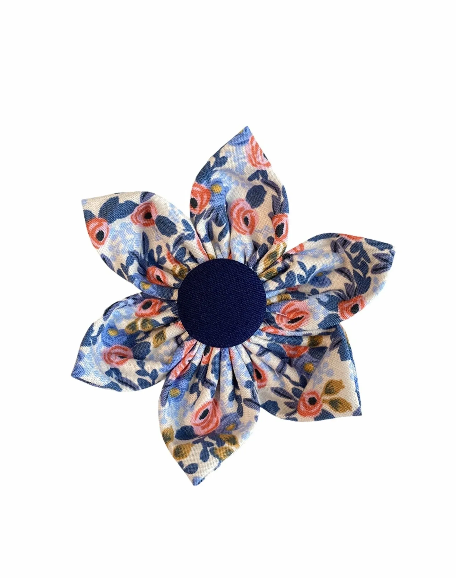 Dog Collar Flower | Pink & Navy Floral Dog Collar Flower | Duke & Fox®