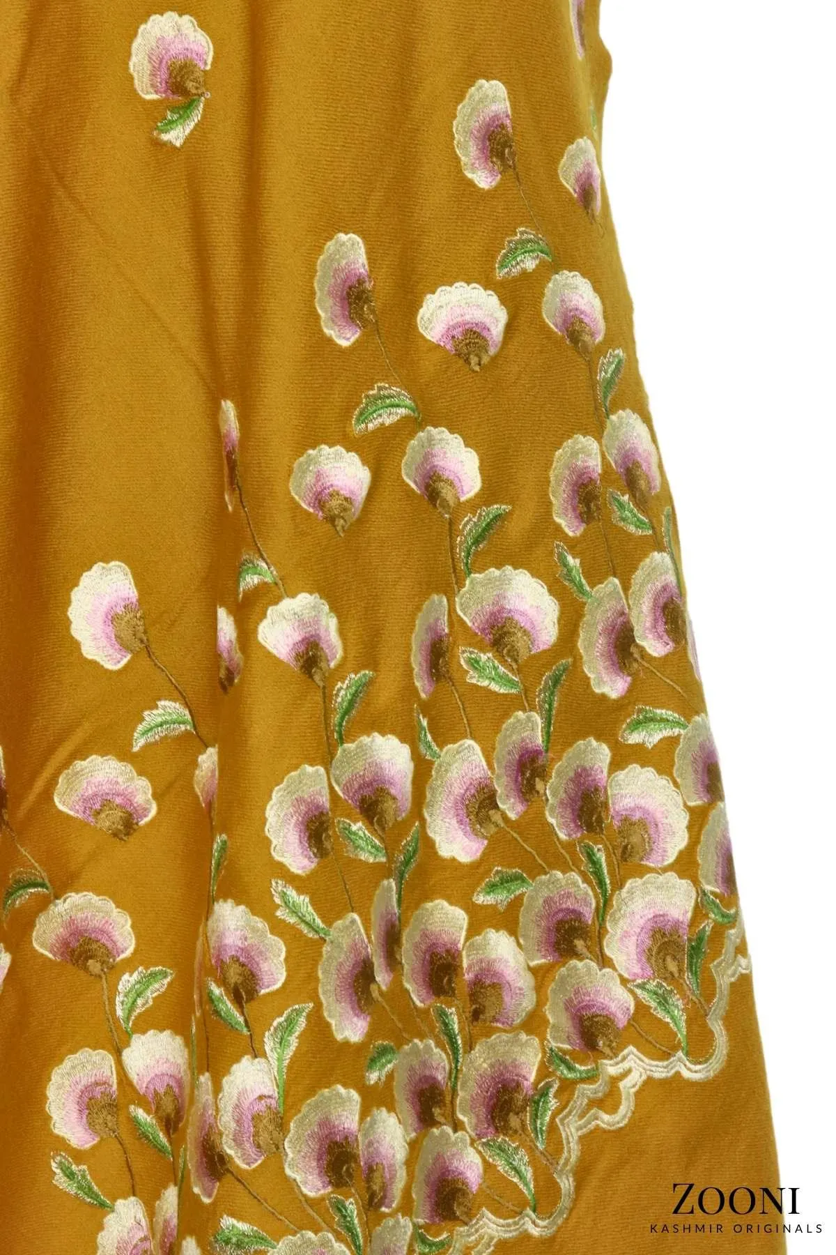 Embroidered Woolen Wrap - Floral