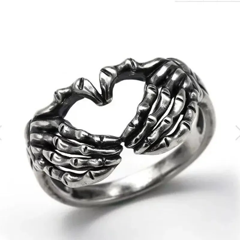 Fashion Silver Color Minimalist Irregular Twined Finger Rings Creative Geometric Punk Opening Rings for Women Girls Jewelry