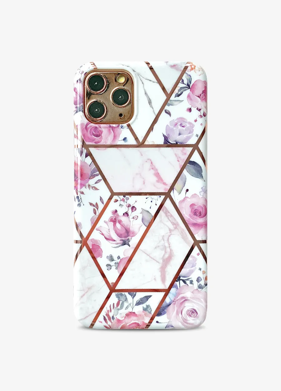 Floral Blooms Metallic Geo Phone Case