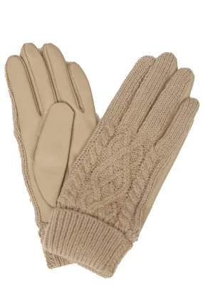 FRASER - Short Wool Knit Leather Gloves