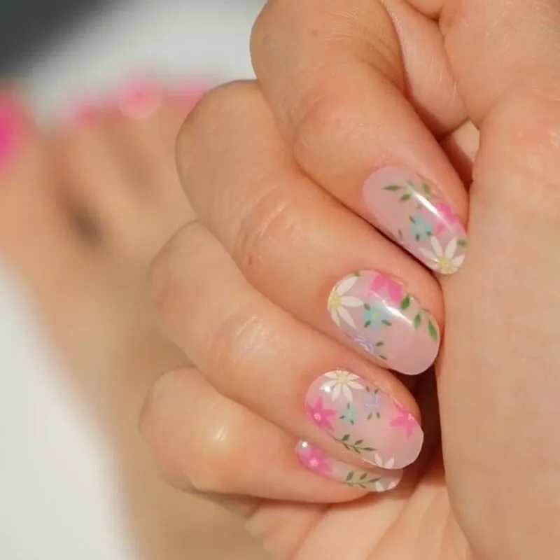 Gel Nail Strip ★ Flower Bouquet