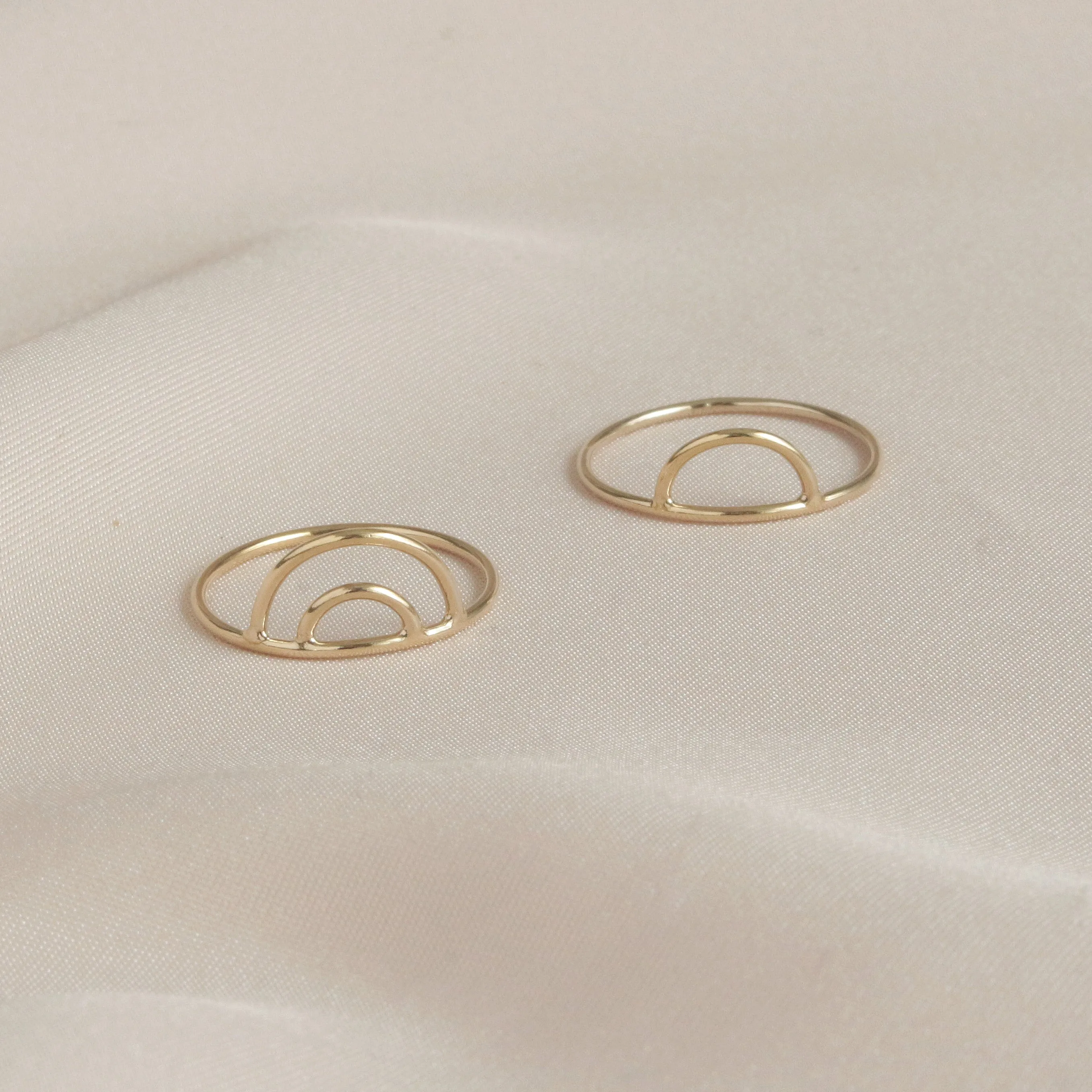 Gold Double Arch Dainty Ring