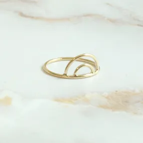 Gold Double Arch Dainty Ring