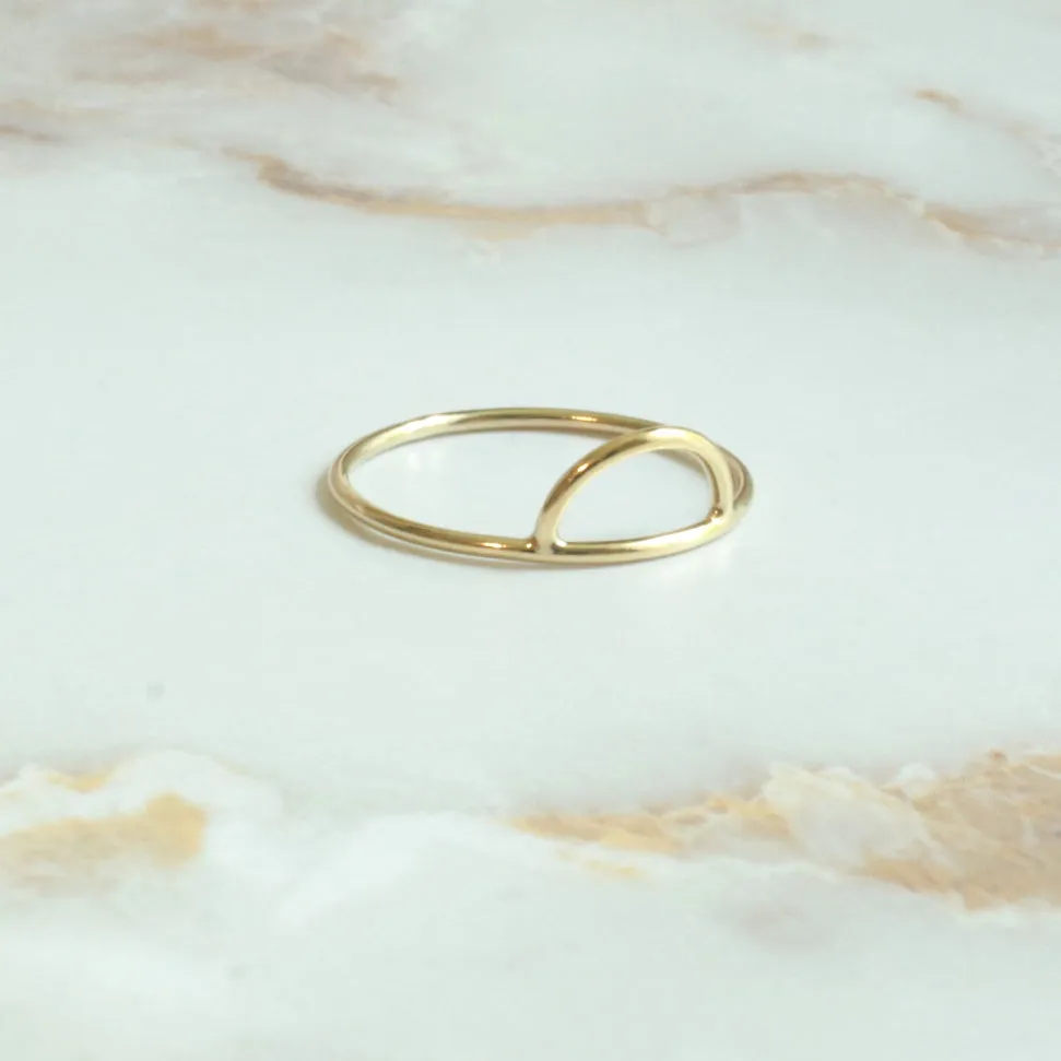 Gold Double Arch Dainty Ring