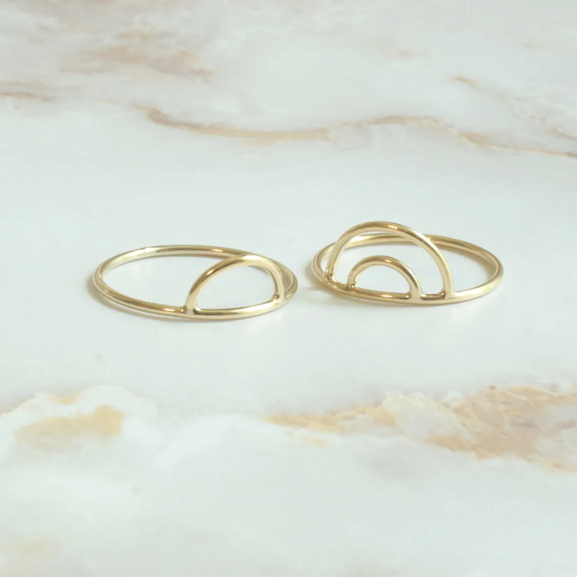 Gold Double Arch Dainty Ring