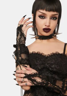 Gothic Sexy Lace Up Gloves