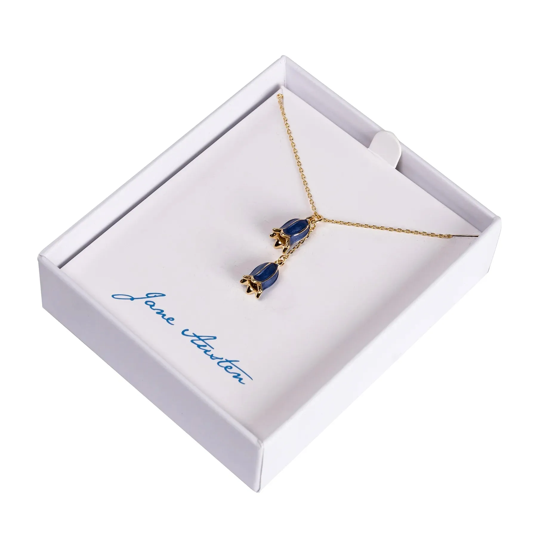 Hartfield Handcrafted Bluebell Necklace in Gold