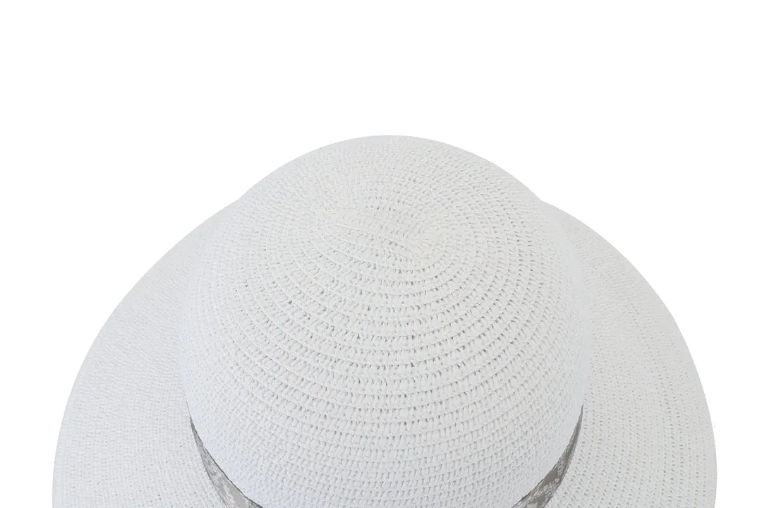 Hat Orchid White Fern Lei Brown