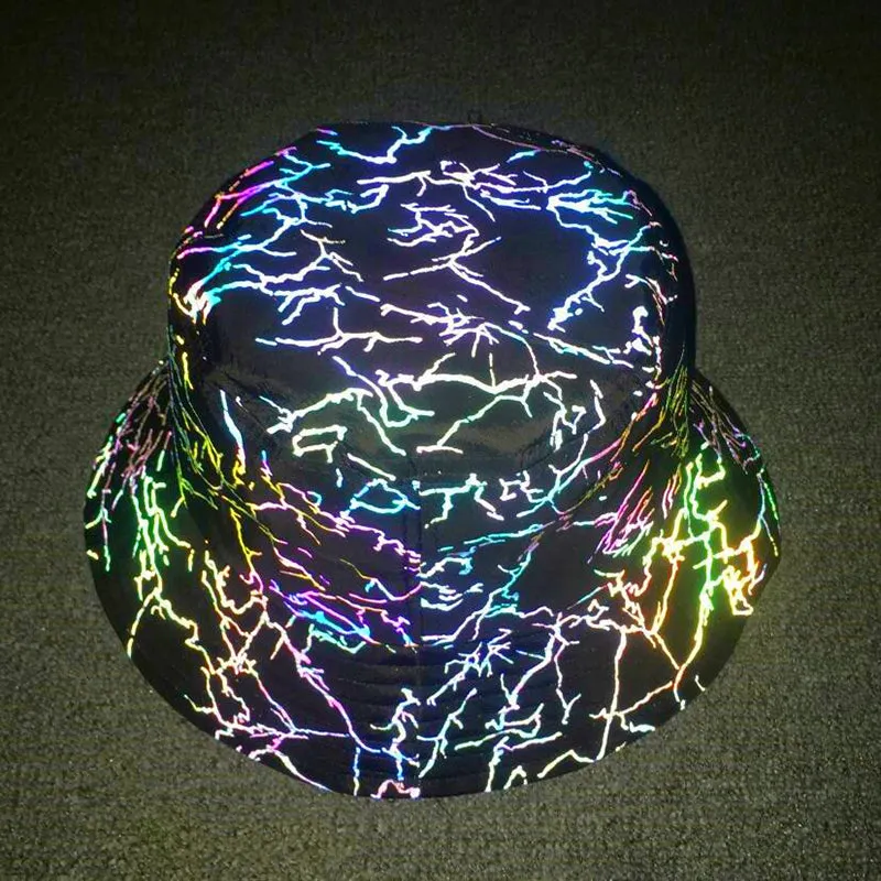 Lightning Colorful Pattern Reflective Bucket Hat