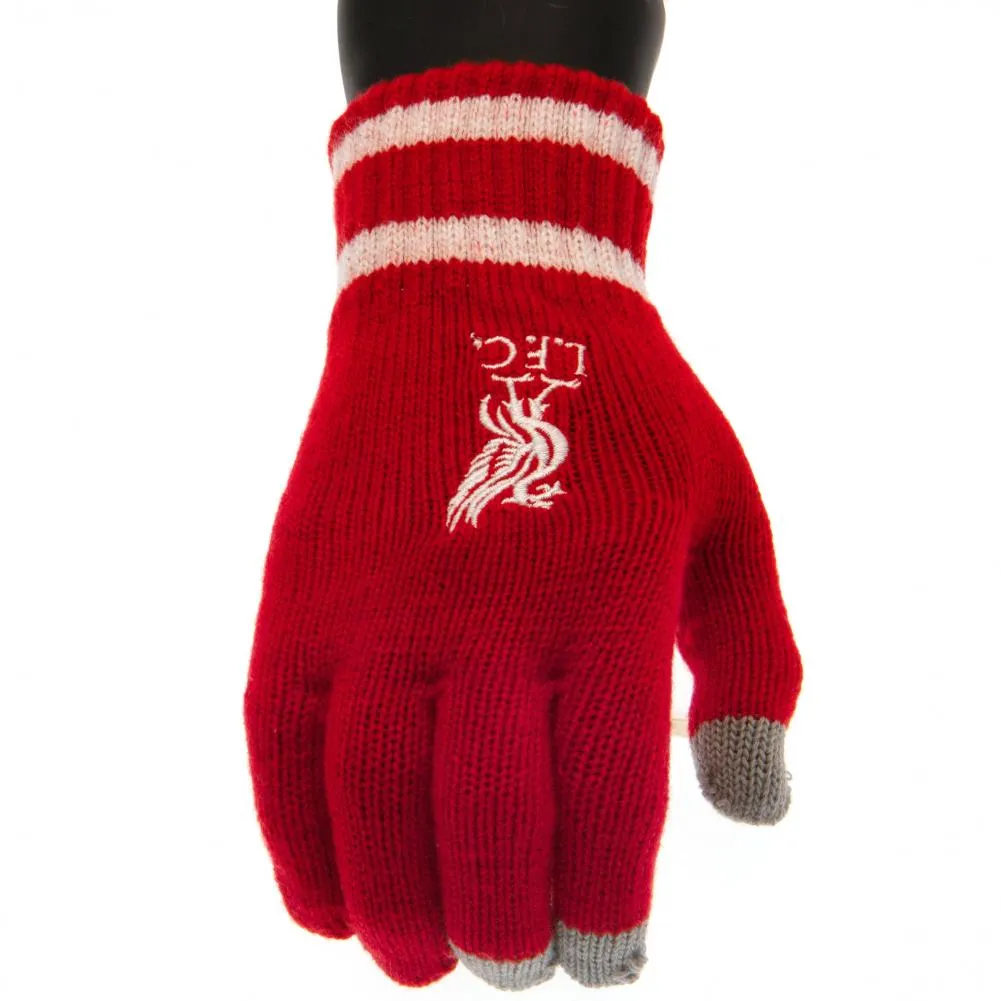 Liverpool FC Touchscreen Knitted Gloves Youths Rd