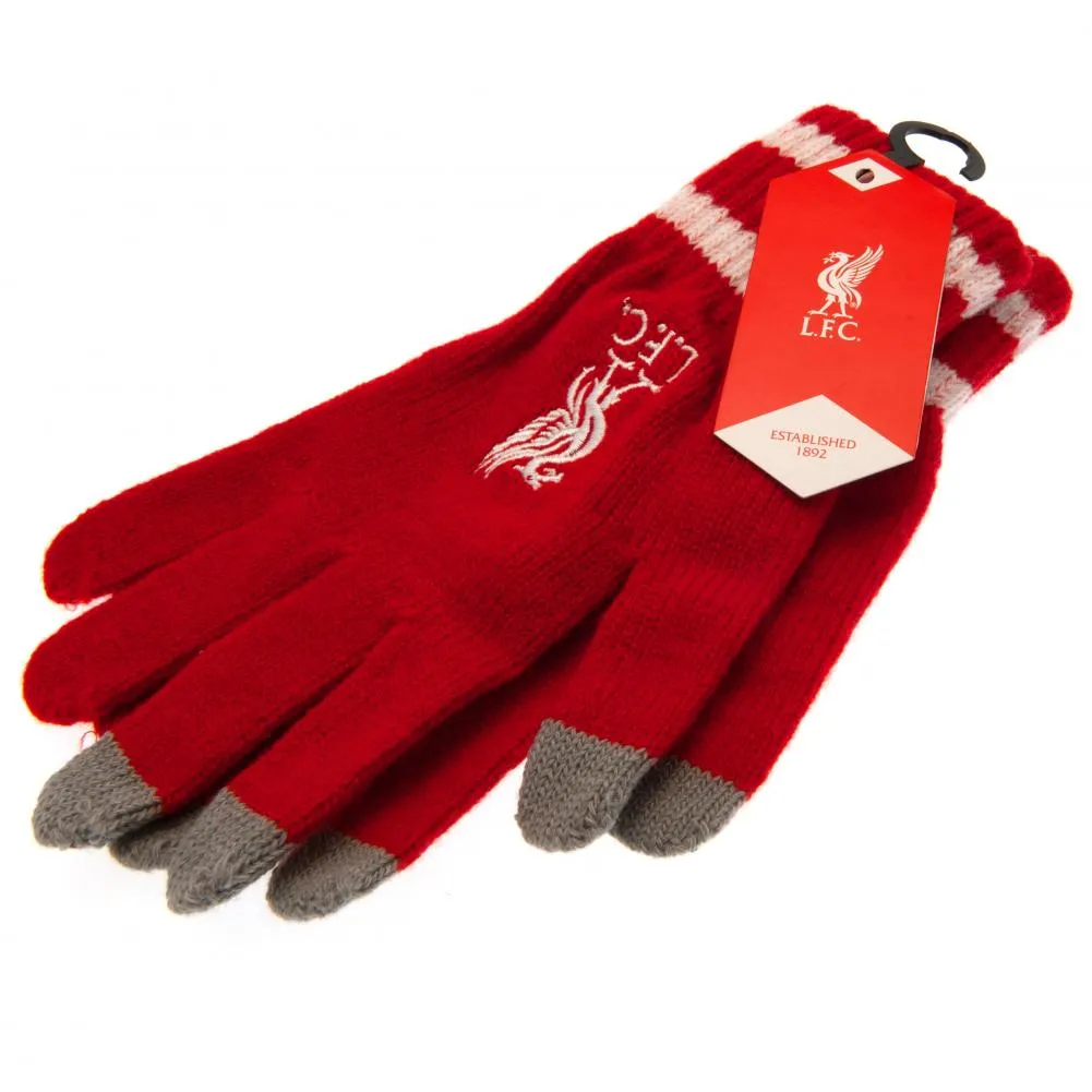 Liverpool FC Touchscreen Knitted Gloves Youths Rd