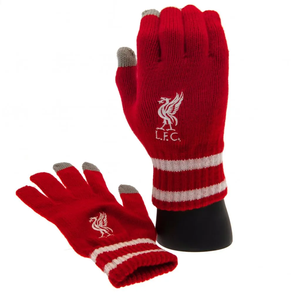 Liverpool FC Touchscreen Knitted Gloves Youths Rd