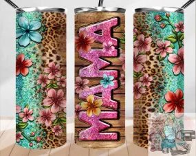 Mama Floral Leopard Tumbler Wrap