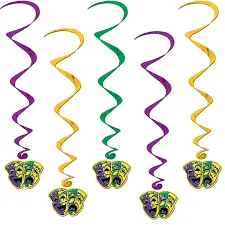 Mardi Gras Whirls (5-Pack) - Assorted Colors.