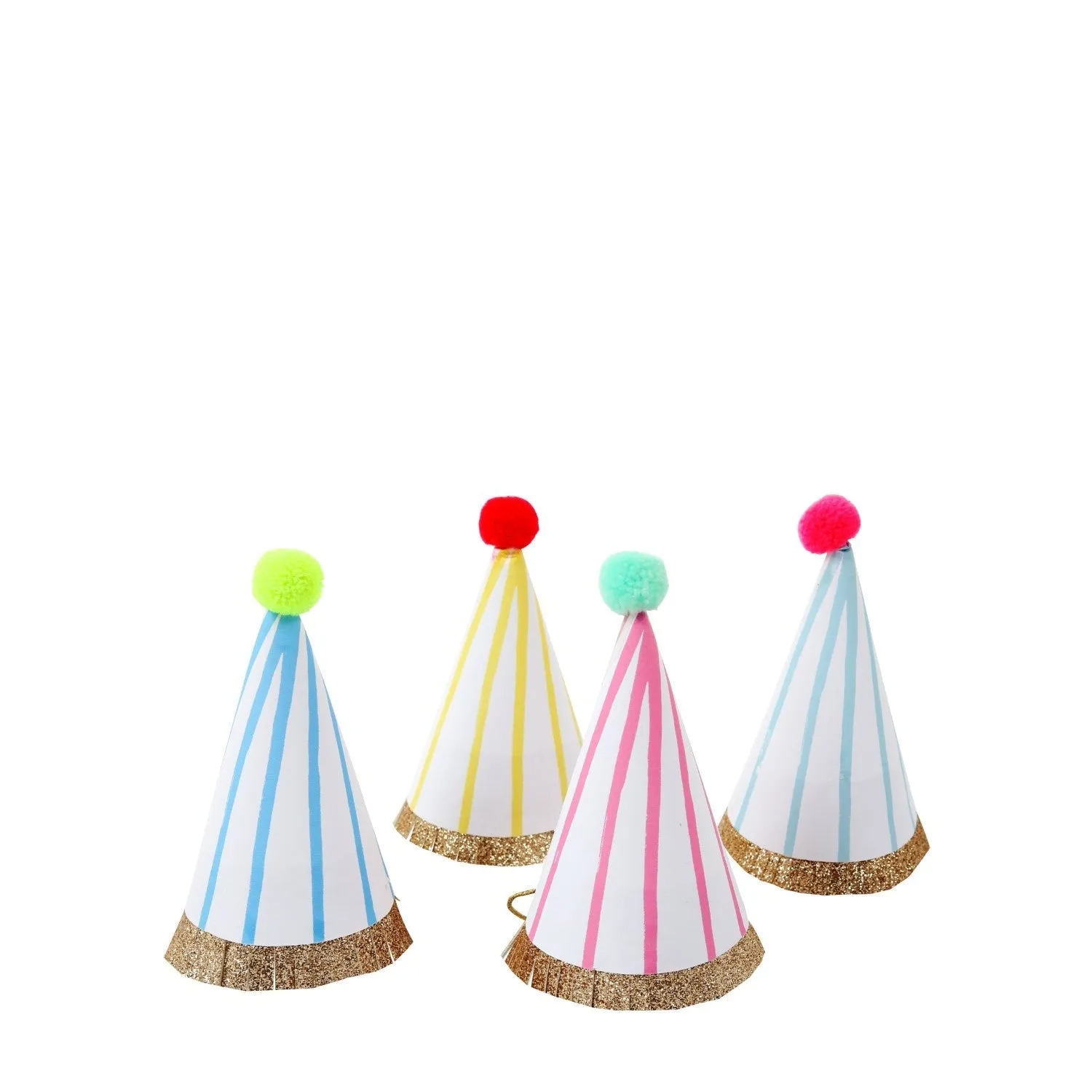 Mini Stripe PomPom Party Hats