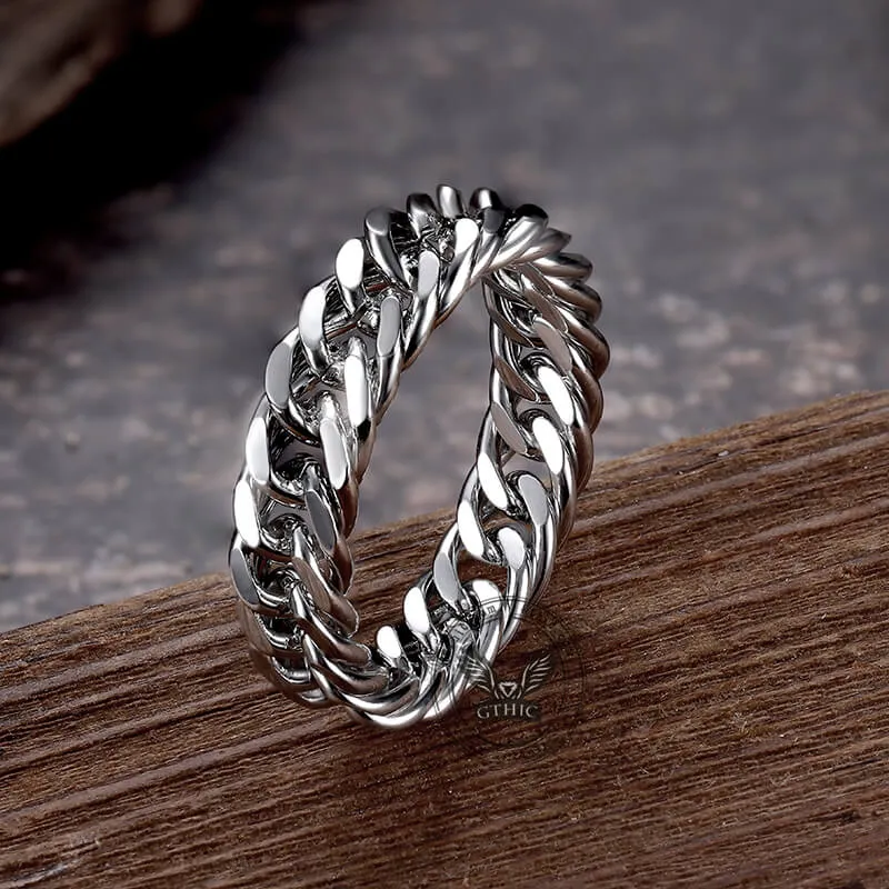 Minimalist Double Weave Chain Stainless Steel Ring