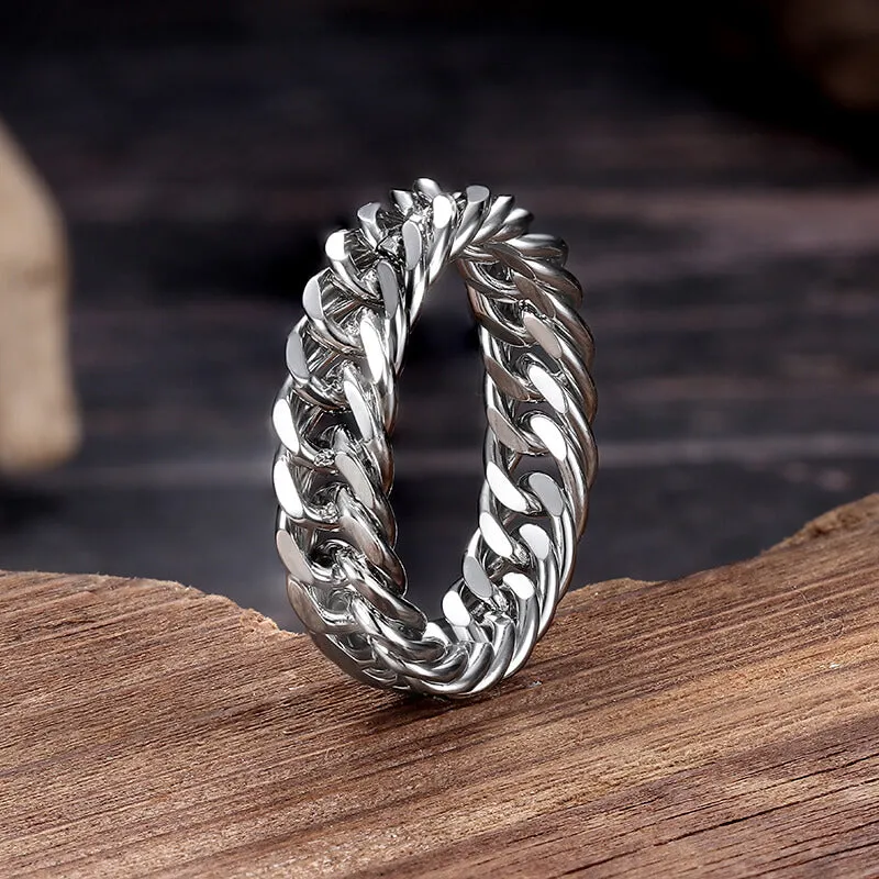 Minimalist Double Weave Chain Stainless Steel Ring