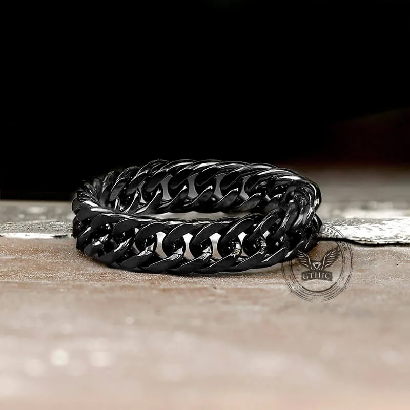 Minimalist Double Weave Chain Stainless Steel Ring