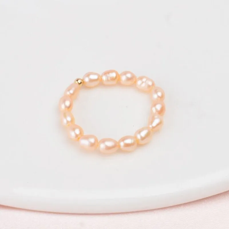 Minimalist Freshwater Pearl Accent Rings