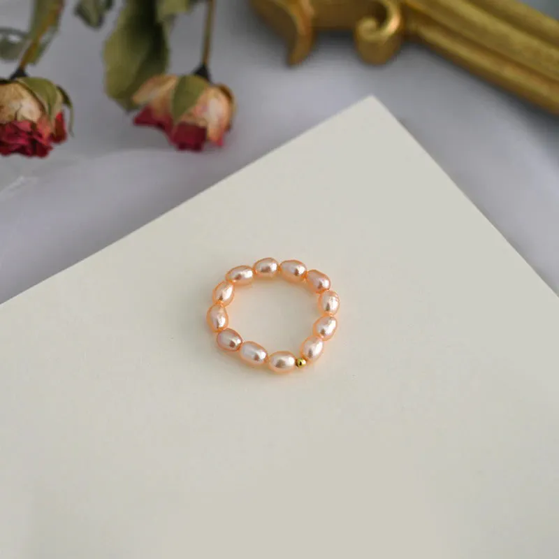 Minimalist Freshwater Pearl Accent Rings